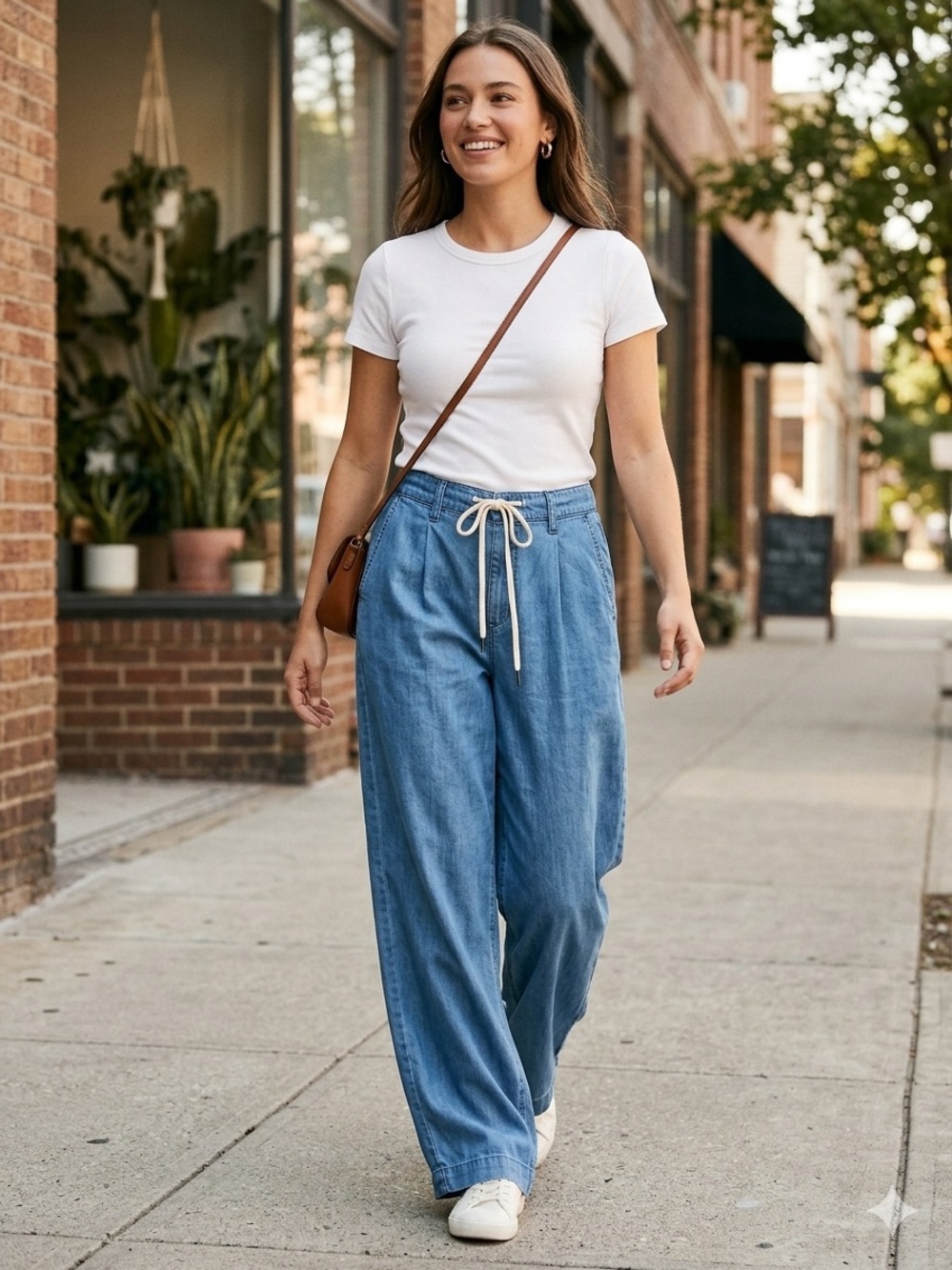 Old Navy High Rise Drapey Drawcord Wide Leg Jeans